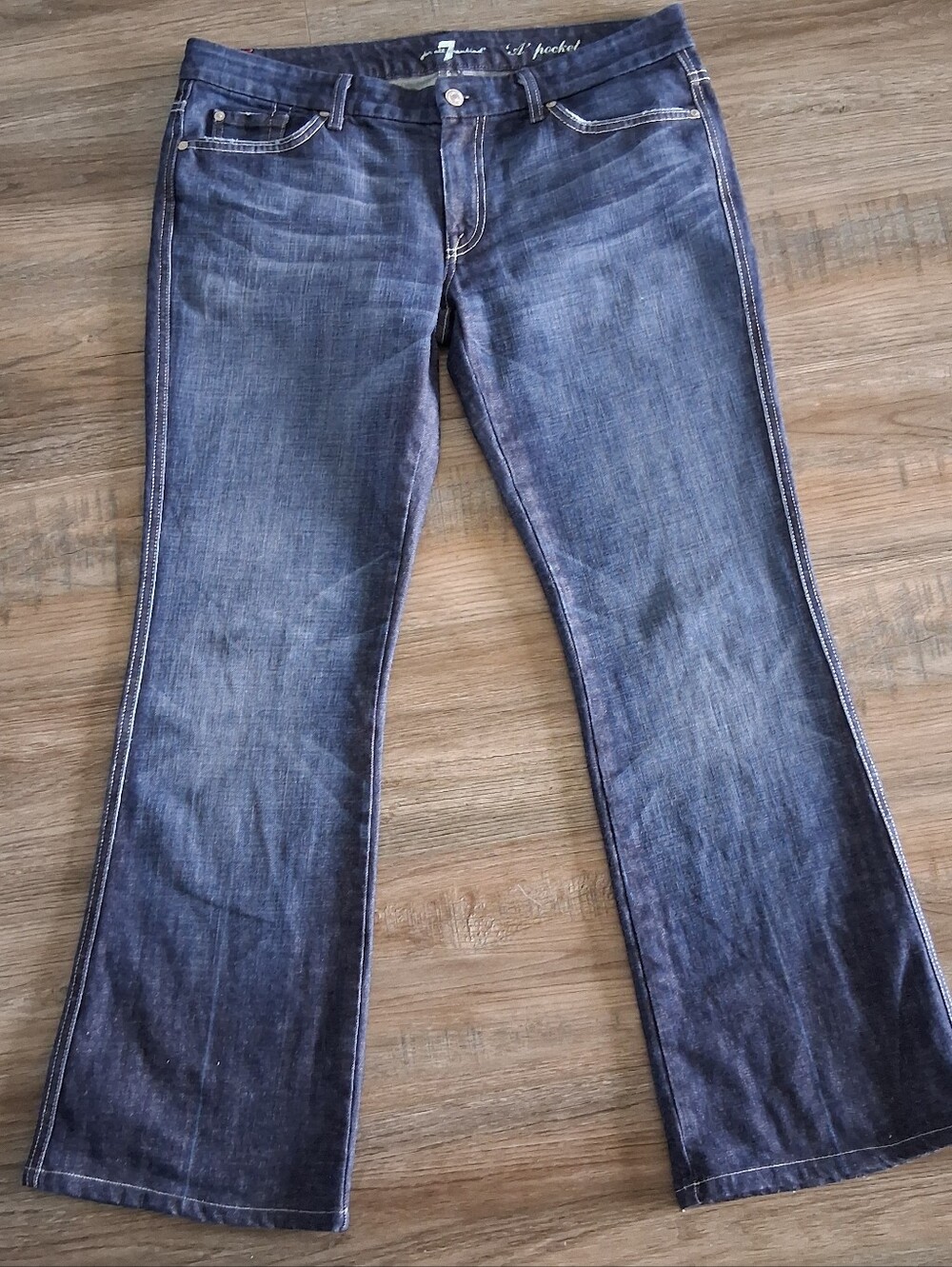7 For All Mankind Vintage Y2K Low Rise A Pocket Jeans 32 Waist Fits Like 31